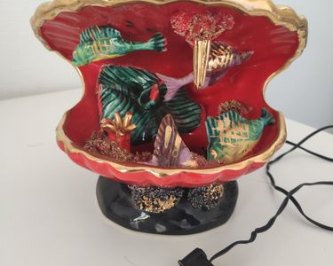 Lampe Coquillage Vintage 22cm - Décor Touristique - Non électrifiée