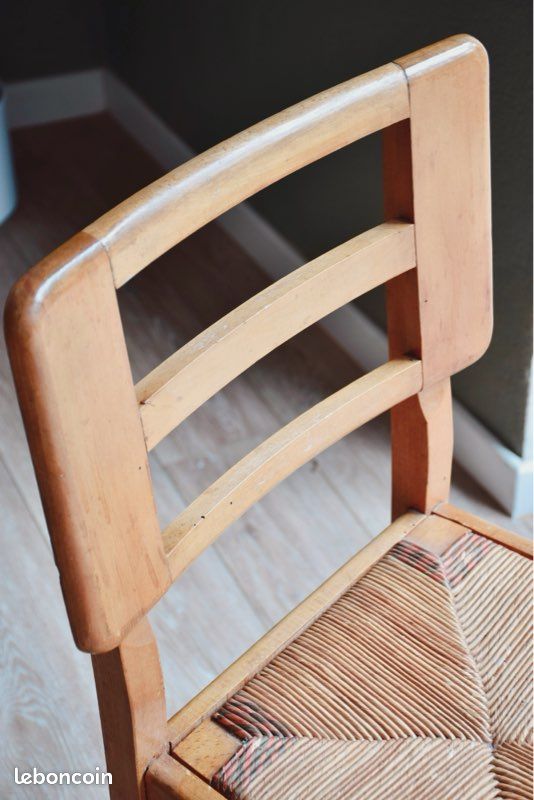 Chaise paillée Pierre Cruege (image 3)
