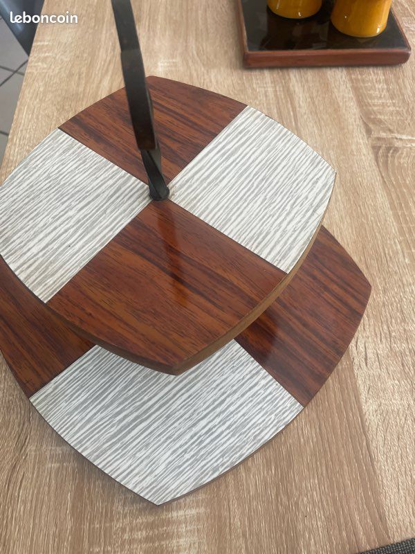 Présentoir de table à deux étages / Porte-mignardises vintage (image 2)