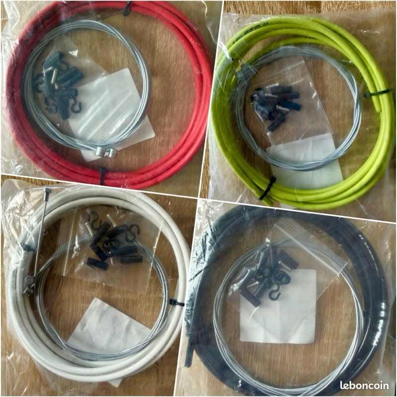 NEUF - Kit complet câbles et gaines de freins NOIR / VERT / BLANC / BLEU / ROUGE (image 1)