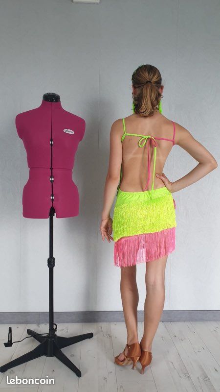 Robe fushia et vert anis danses latines (image 2)