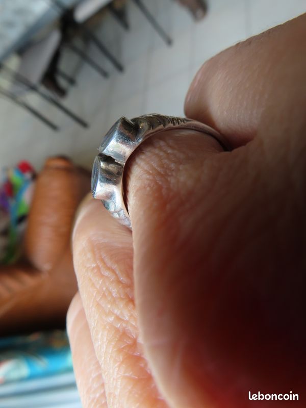 Bague Argent Massif 925 Avec Nacre D'ormeau - Taille 52/53 - Modèle JVO Mexico N°537 - 4g