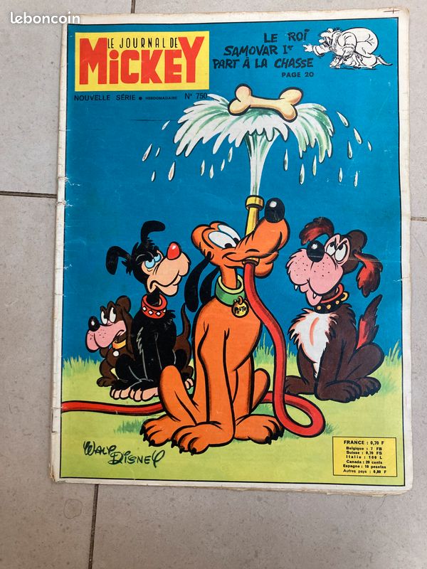 Bandes dessinées anciennes : journal de Mickey Numéros 711, 724, 747, 750, 752, 760, 764, 771, 773, 774 années 1966-1967 (Walt Disney) (image 8)