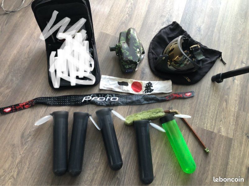 Lot équipement Paintball Complet – Occasion – Matériel De Jeu – Noir – Métal