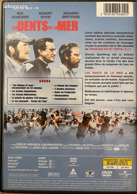 Les dents de la mer film de steven spielberg dvd tres bon etat (image 2)