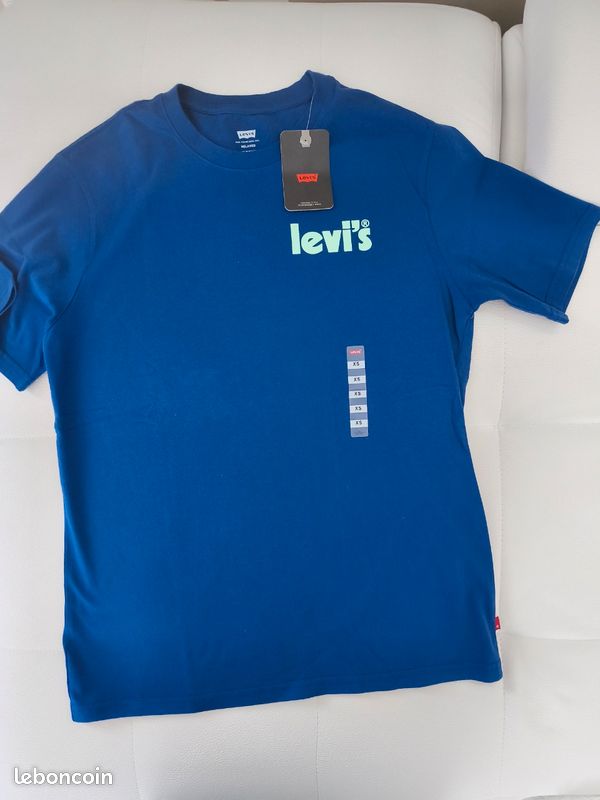 T-shirt Levi's Homme Bleu Marine - Taille S, 100% Coton, Logo Iconique, Neuf Avec étiquettes