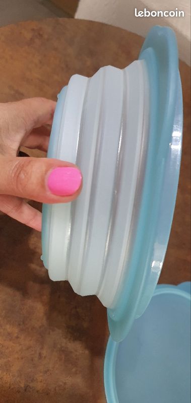 Boite tupperware pliable bleue neuve (image 3)