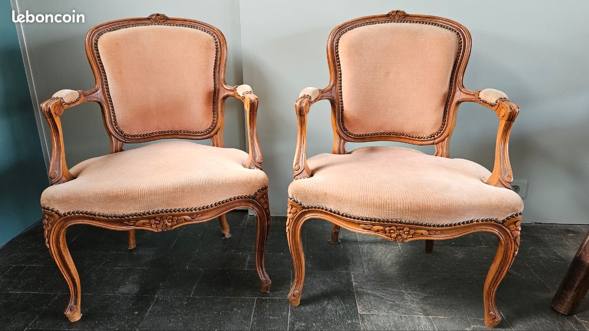 2 fauteuils cabriolet style Louis XV (image 3)