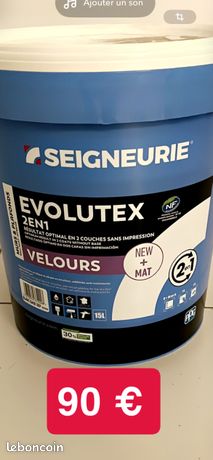 Peinture Satine Seigneurie Evolutex - Velours Et MAT, Bleu, Plusieurs Disponibles, Neuf