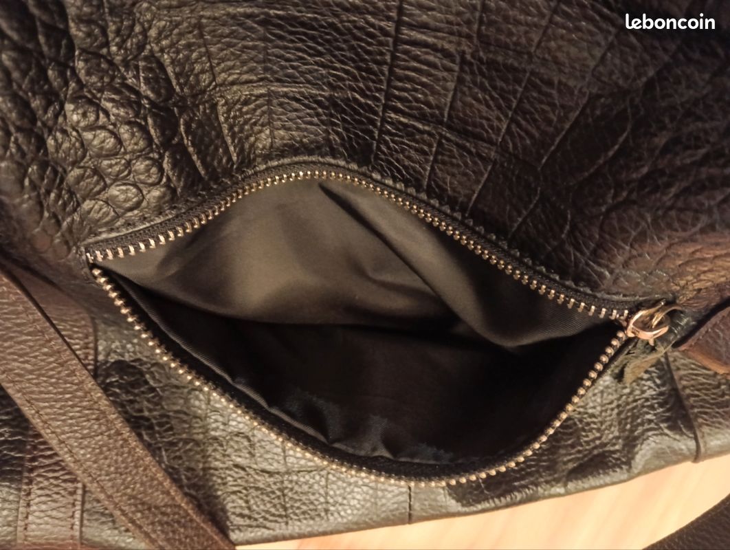 Sac a main noir 100% cuir (image 5)