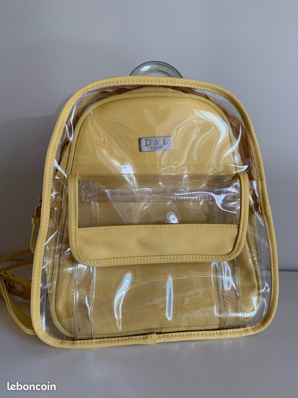 Sac à main ou bandoulière transparent et jaune (image 7)