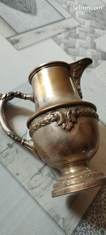 Ancien pot à lait en métal argenté (image 3)