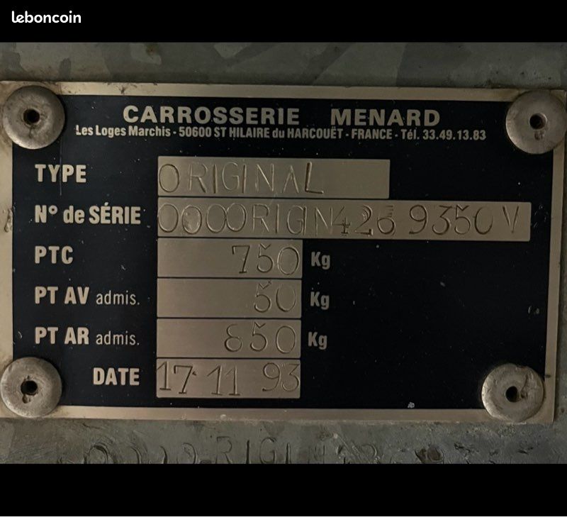 Remorque PTC 750 kg (image 3)