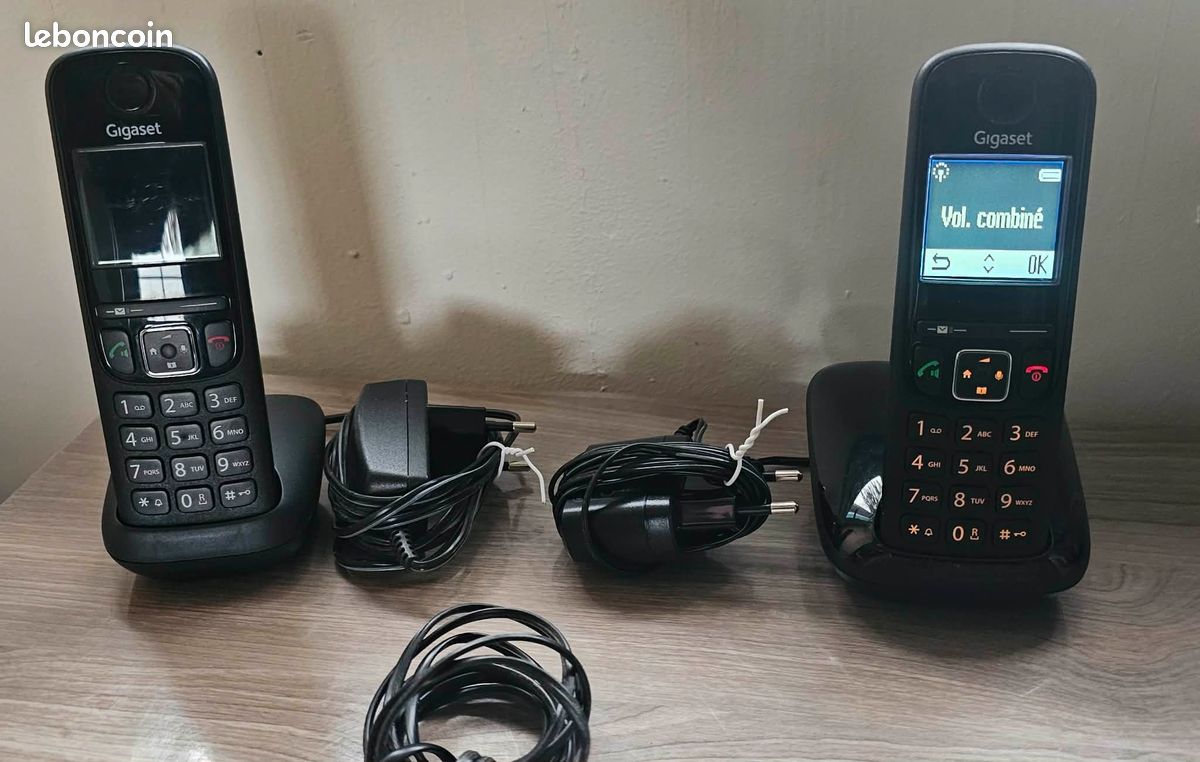 Gigaset AS470 Duo - Téléphone fixe sans fil - 2 combinés - Noir