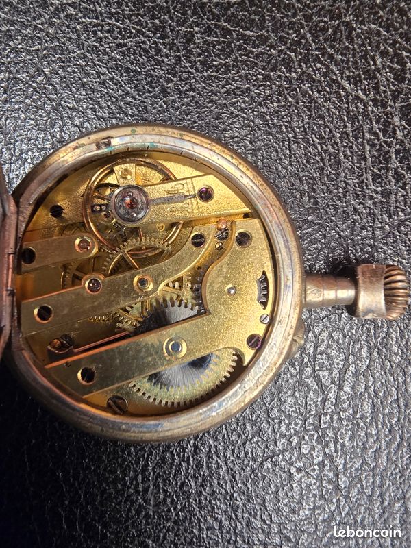 Montre De Col Ancienne En Argent Poinçonné - Mécanique, Ne Fonctionne Pas, Balancier OK