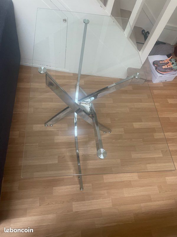 Table design en verre 120 cm (image 2)