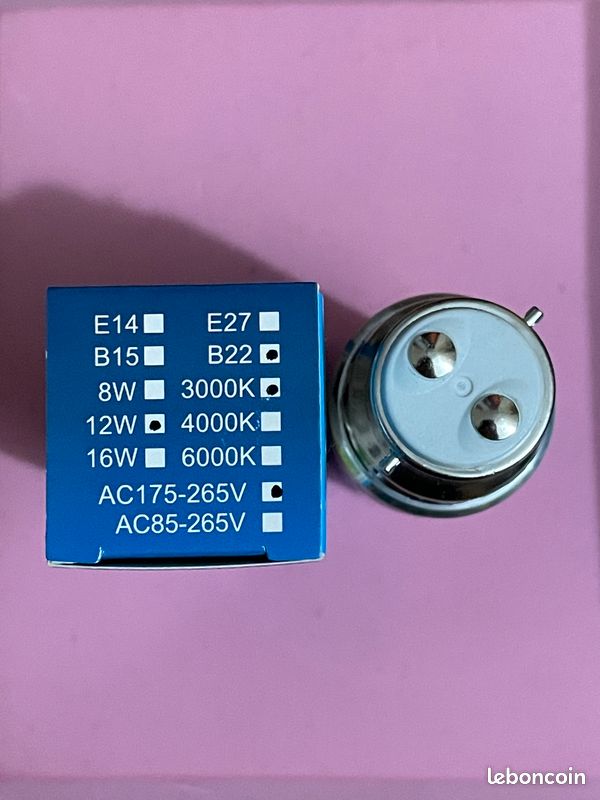 Lot de 4 VICLOON Ampoules Maïs LED à culot B22 12W 3000K (AC175-265V) Neuf (image 2)