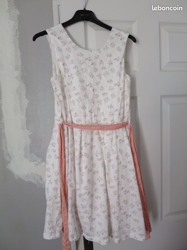 Robe cérémonie blanche/rose Vertbaudet 12 ans (soso15) Vêtements