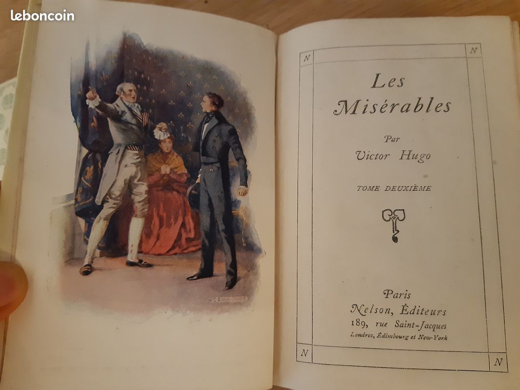 Les Misérables - Victor Hugo - 4 tomes Edition Nelson - Gravures (image 7)