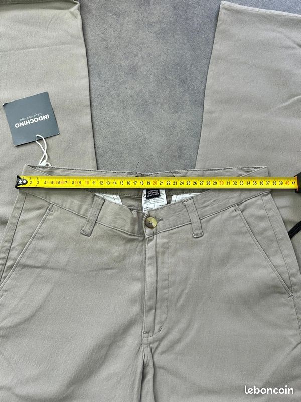 Chino Indochino slim fit beige neuf avec étiquette taille 30 us 40 fr pantalon homme (image 6)