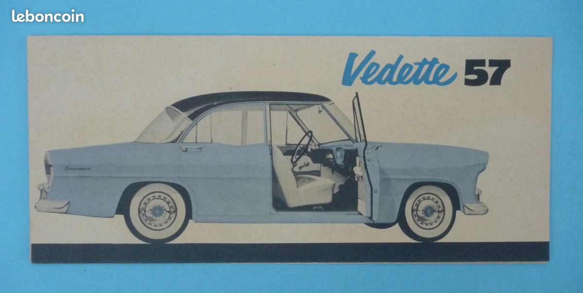 🚗 Catalogue Brochure Prospectus voiture 1957 SIMCA VEDETTE TRIANON VERSAILLES REGENCE MARLY (image 2)