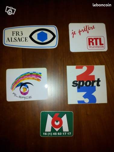 Série 5 autocollants médias TV années 80-90 (image 1)