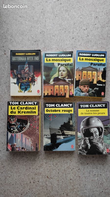 Lot de 6 romans d’espionnage : 3 Robert Ludlum et 3 Tom Clancy (image 1)