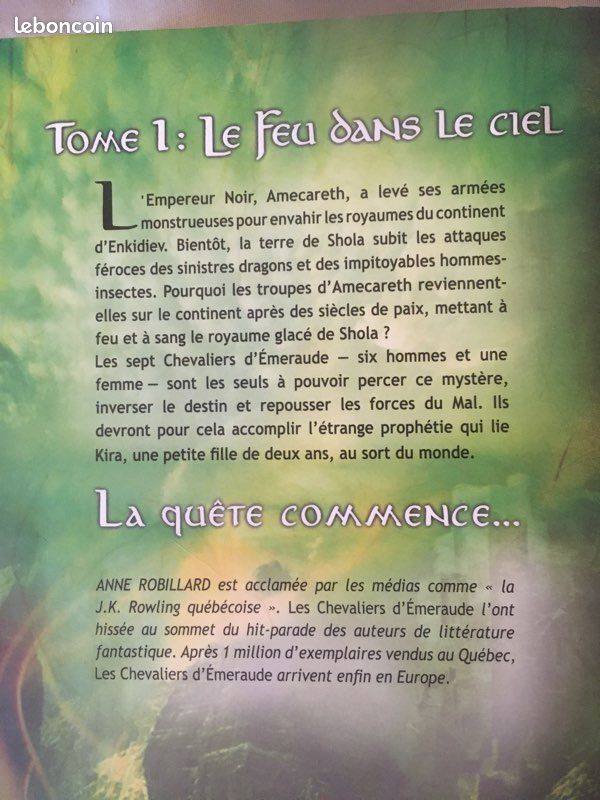 Livres « chevaliers d’émeraude » fantasy (image 3)