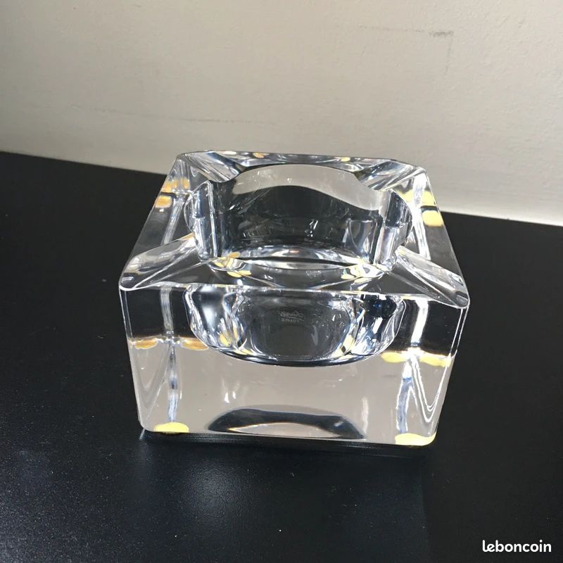 Cendrier Vintage 70s Sèvres Cristal 9x9 cm (image 2)