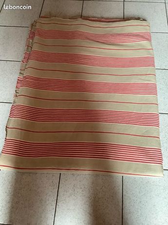 Coupon De Tissu écossais Rayé - 180x150 Cm - Coton - Ancien Style - Bon état