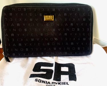 Porte-monnaie Porte-cartes Sonia Rykiel En Cuir Noir - Occasion Très Bon état