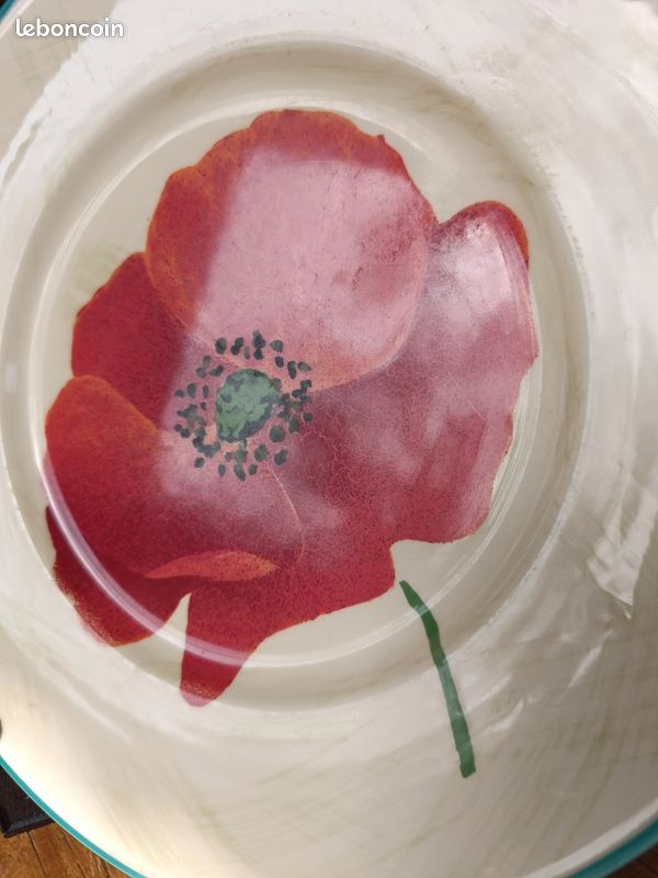 Grande assiette coquelicot Lunéville (image 2)