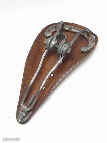 Selle Vélo Ancien White Star - Années 1920/1930 - Cuir Vintage
