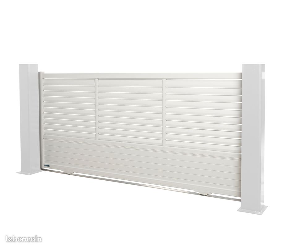 Portail aluminium coulissant NEUF 3 x 1,5m – GRIS CLAIR (image 3)