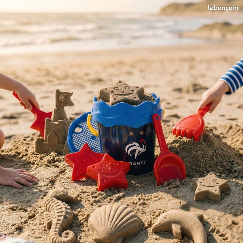 Ensemble De Sable De Plage Lena Happy 7 Pièces - Seau, Tamis, Pelle, Râteau Et Moules Animaux