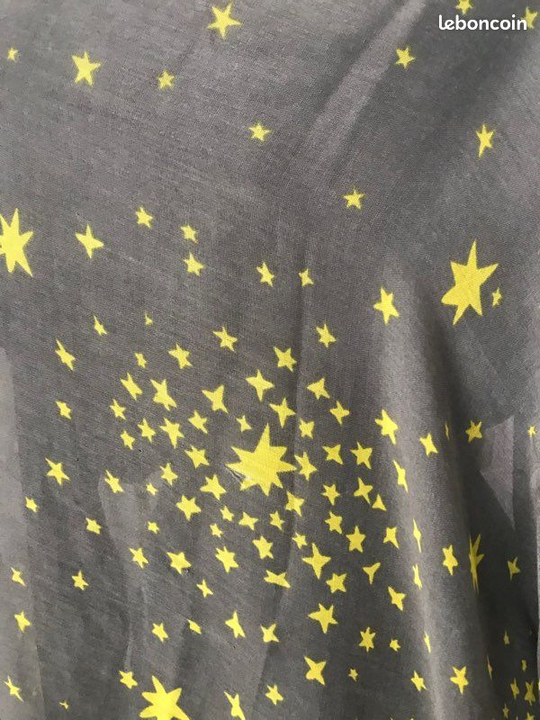 Étole écharpe grise et Etoiles - evaloire (image 3)