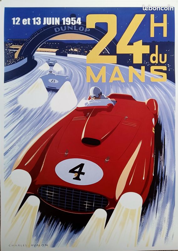 Affiche Personnalisée Le Mans 1961 - Format A3 - Avec Votre Message Imprimé - Sport Automobile