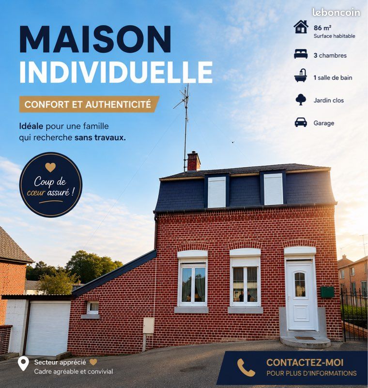 Maison 4 pièces 86 m² · à Sains-du-Nord · 86 m² · 138 000 €