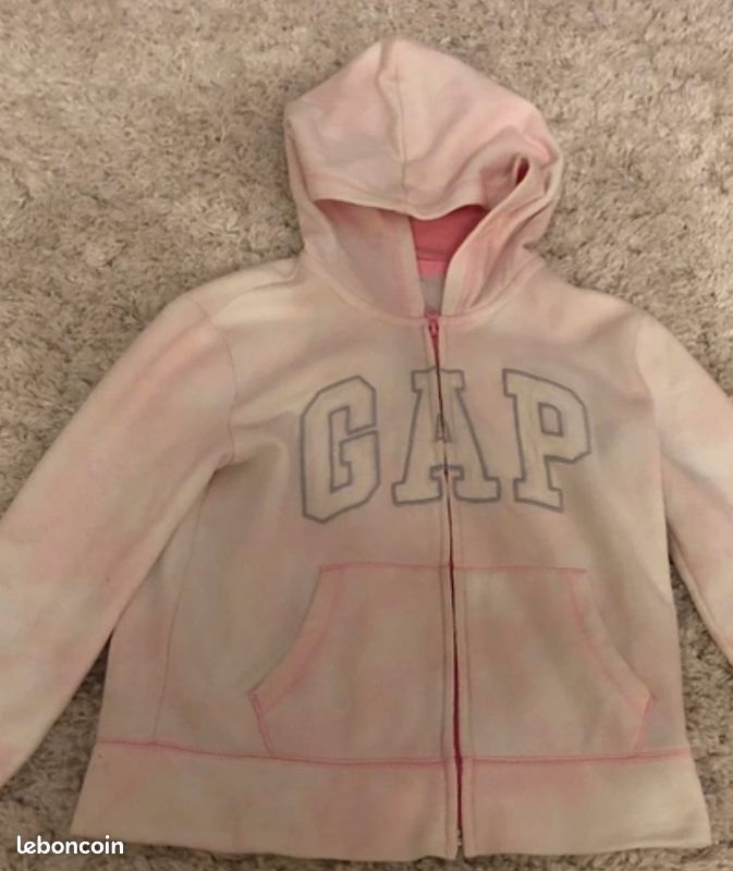 Sweat à Capuche Zippé Gap Rose Fille - Taille XL (12 Ans) - Occasion TB