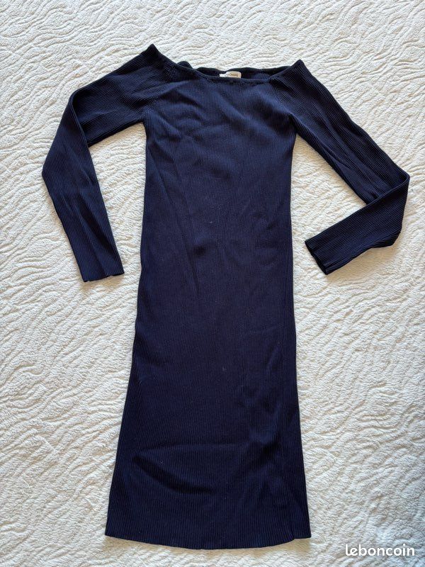 Robe Cocktail BCBG MAX AZRIA Manches Longues Imprimée Floral Bleu Cobalt - Taille XXS