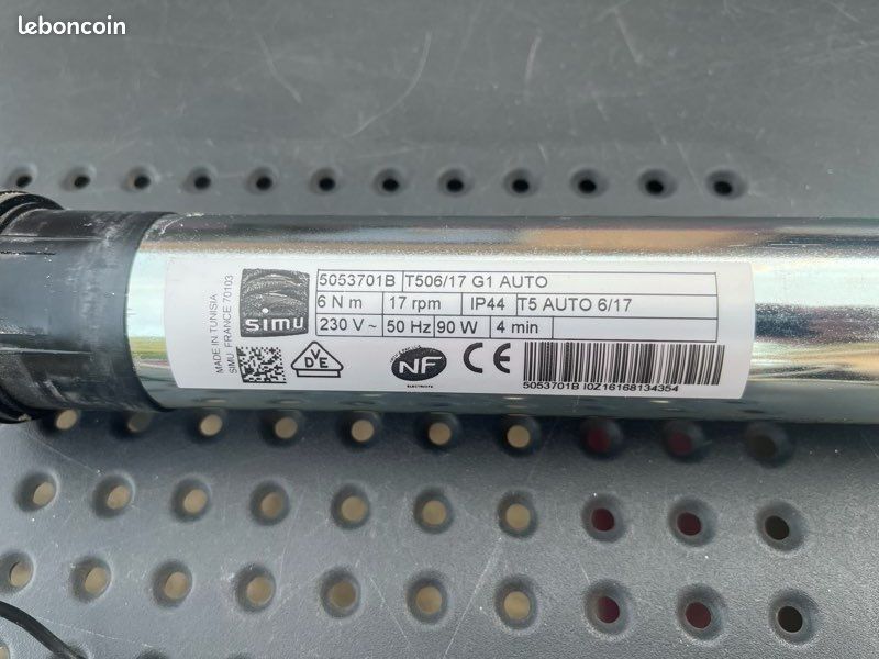 Moteur De Volet Roulant Simu T5 AUTO 6Nm - Reconditionné, Argenté, Pour Intérieur/extérieur