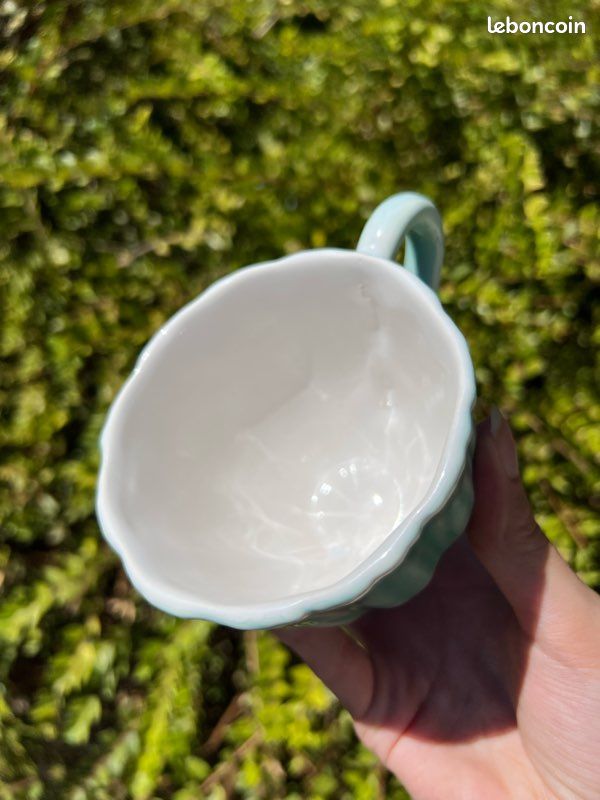 🩵 Service 2 tasses + 2 sous-tasses turquoise en céramique El Corte Inglés (image 7)