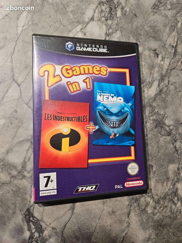 Jeu GameCube Les Indestructibles + Le Monde De Nemo - Bon état Avec Boîtier - THQ PEGI 7