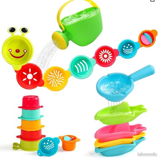 CANMALCHI Jouet de Bain 1 2 3 an,Jouet de Bain pour Bebe,Jouets Bain Bébé,Jouets Bebe 1 2 Ans, Jeux de Bain Bebe 1 2 3 an,Cadeau Garcon Fille Enfant 1-4 an