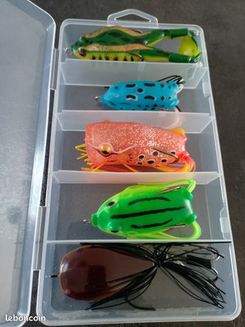 Lot De 21 Leurres De Pêche Jig + Boîte Plano - Hameçons à Plumes Noirs, Occasion