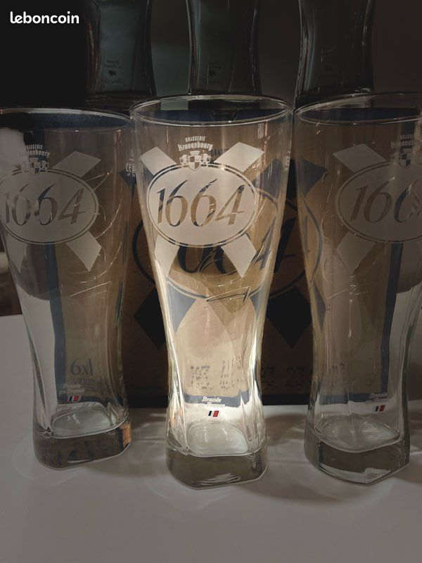 ANCIEN VERRE À Bière KRONENBOURG 1664 Logo doré et bleu EUR 6,50 - FR