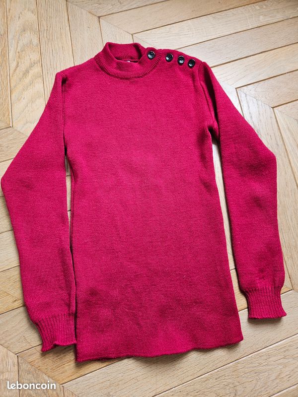 Pull Vintage Années 60 Sugar 'n Spice - Rouge Foncé - Taille 14 - Acrylique