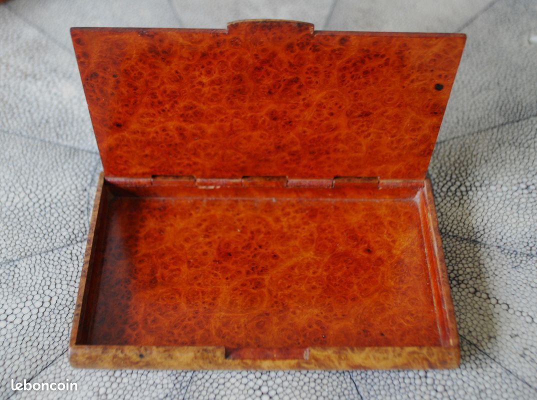 Petite boite de bureau époque art déco en loupe de thuya en excellent état (image 3)