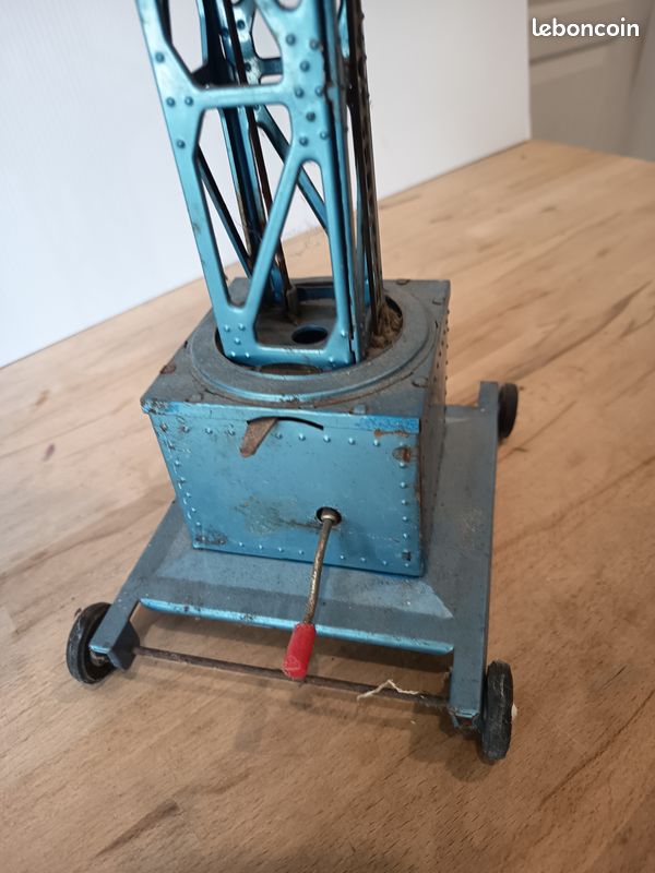 Camion Grue Jouet Ancien Mecanique Tole 1960 No GAMA JOUSTRA