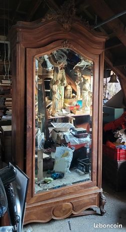 Armoire à glace en loupe d'amboine Art déco vers 1920